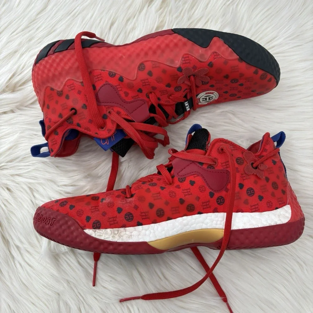Adidas Harden Vol. 6 Vivid Red Monogram Men's Size 9.5 Shoes‎ Las Vegas HQ3884
